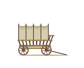 Fototapeta na wymiar Flat illustration of wooden cart vector