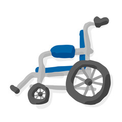Wheelchair; Hand drawn vector illustration like woodblock print