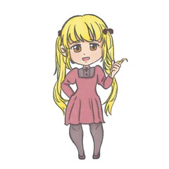 Twins tale girl in dress character 