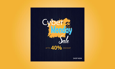 November Shopping Discount Offer for Cyber Monday. Celebration Offer Poster.