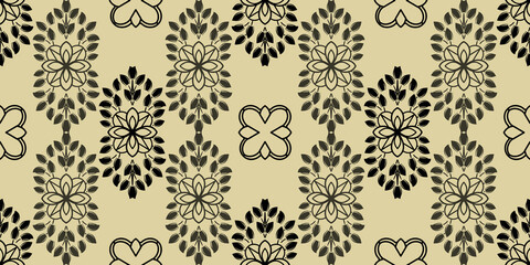 Seamless damask pattern wallpaper. Vintage decor in Victorian style.