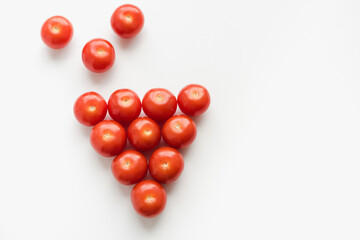 cherry tomatoes on a white background, tomatoes on a white background