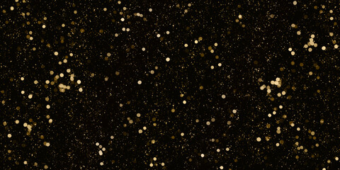 Golden bokeh background image and christmas lights Glowing holiday backdrop Blurred background with blinking stars, blurry bokeh, 3d illustration.