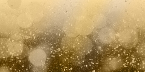 Golden bokeh background image and christmas lights Glowing holiday backdrop Blurred background with blinking stars, blurry bokeh, 3d illustration.