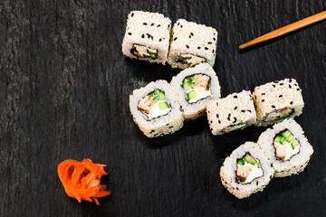 Sushi. Rolls. Nigiri. Maki. Sushi Set