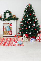 New Year's Eve Christmas Tree With Garland Gifts