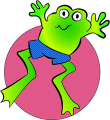cartoon jumping frog