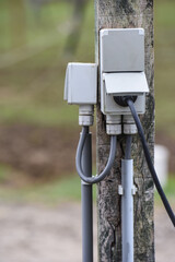 électricité energie ligne cable fil prise courant extérieur