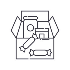 Private donation icon, linear isolated illustration, thin line vector, web design sign, outline concept symbol with editable stroke on white background.