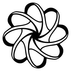 Mandala, Indian vintage ornament, pendant, logo, tattoo, vector illustration, drawing, decorative element, graphics, black and white stamp, relaxation