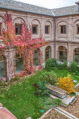 Courtyard of San José de Caracciolos in autumn. Built in the seventeenth century. Currently...