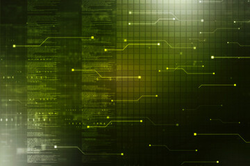 2d illustration Abstract futuristic electronic circuit technology background