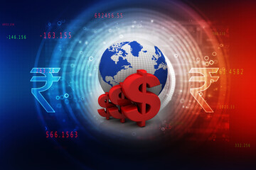 3d rendering usd Dollar symbol 