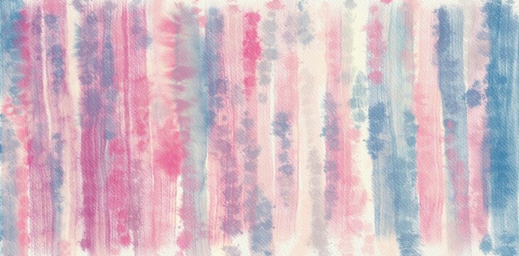 Teal and coral stripes abstract painting. Watercolor paint stains on wet textured paper. Art background in pastel colors palette © Brushinkin paintings