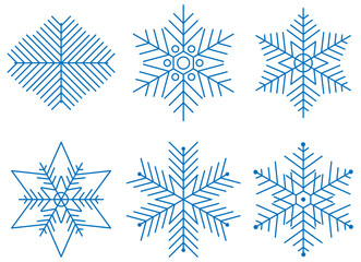 Vector illustration of snowflakes on a white background