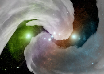 galaxy in a free space. 3D rendering