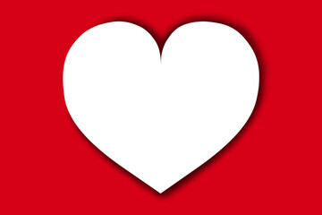 Heart, love, romance or valentine's day  icon for apps and websites on red background