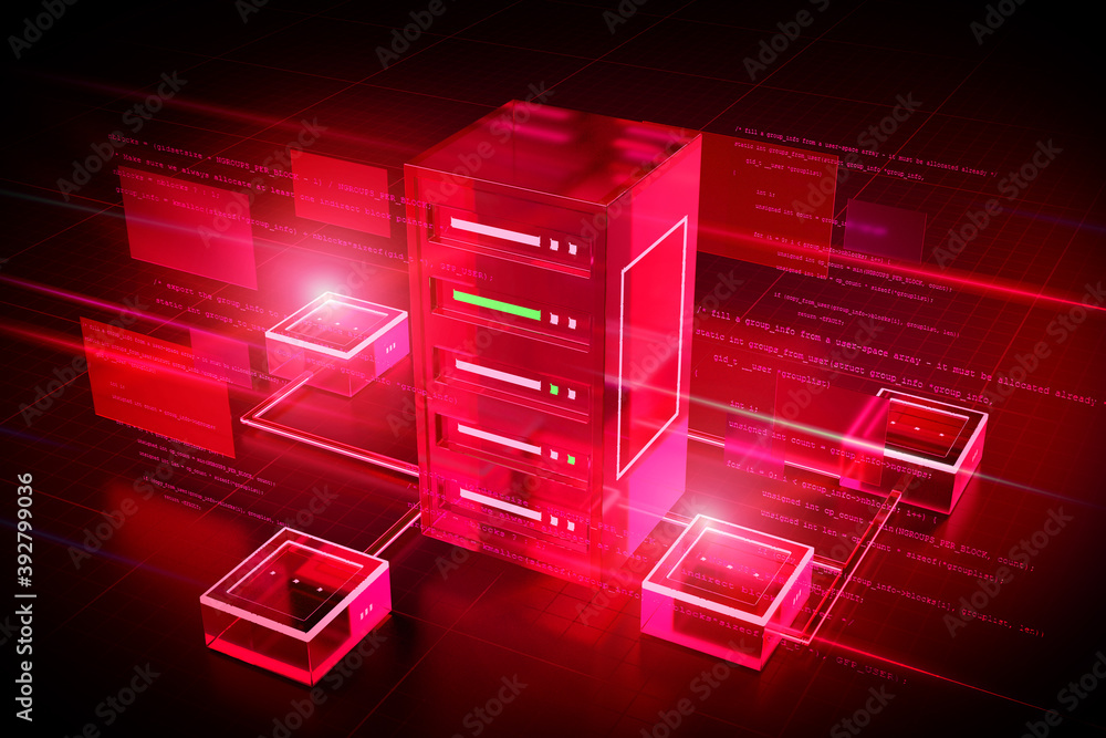 Poster server abstract background illustration - 3d rendering
