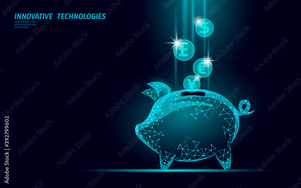 Poster ethereum bitcoin ripple coin digital cryptocurrency thrift-box web online payment. money box pig inf