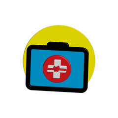 3D First aid kit Icon. Design template vector