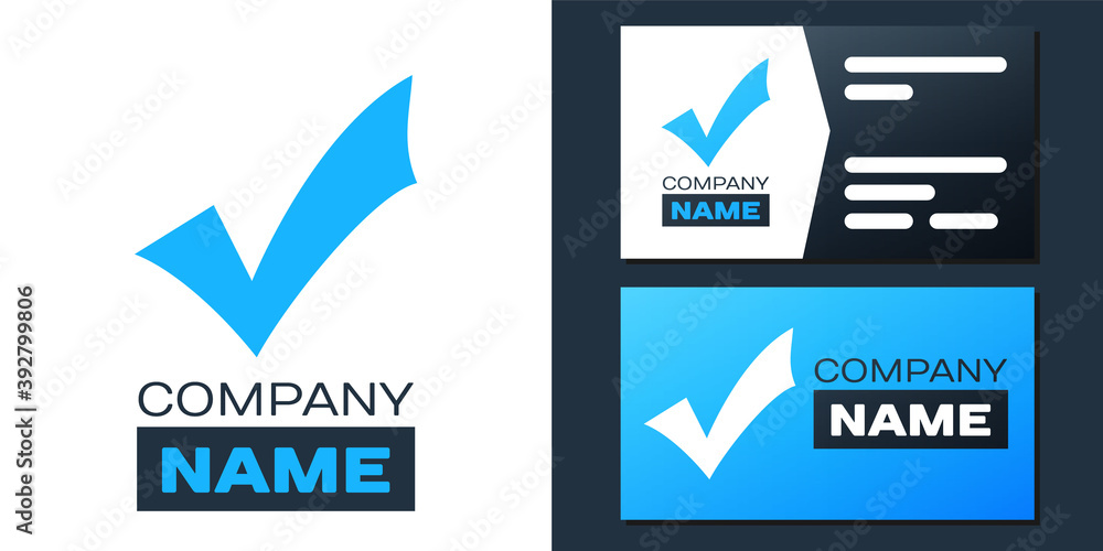 Aufkleber logotype check mark icon isolated on white background. tick symbol. logo design template element. ve
