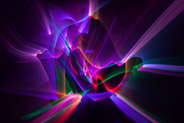 Abstract line motion of different colors, curves abstraction col