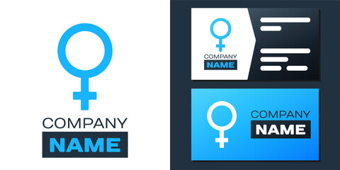 Logotype Female gender symbol icon isolated on white background. Venus symbol. The symbol for a female organism or woman. Logo design template element. Vector.