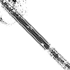 Vector Print Textured Tire Track . Design Element . Car tread silhouette . Mud splash grunge texture