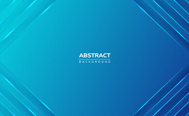 Modern blue 3d shiny abstract background with glowing edges and shadows