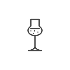 Bar glassware line icon. linear style sign for mobile concept and web design. Alcoholic cocktail glass outline vector icon. Symbol, logo illustration. Vector graphics