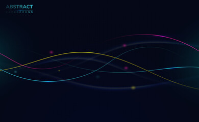 Modern dark blue professional technology abstract background wallpaper banner with shiny root lines 