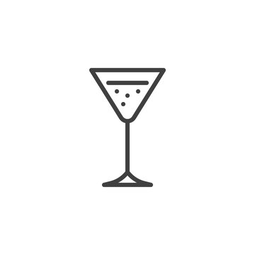 recommend clip art: Cocktail glass line icon. linear style sign for mobile concept and web design. Martini glass outline vector icon. Symbol, logo illustration. Vector graphics