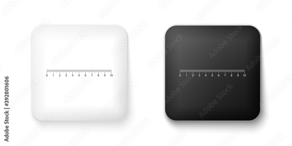 Poster black and white measuring scale, markup for rulers icon isolated on white background. size indicator