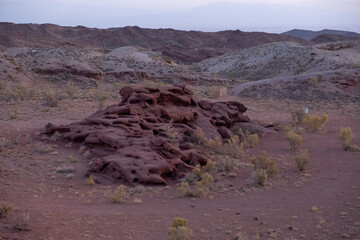 Katutau mountains volcanic rock formations in Altyn-Emel national park in Kazakhstan. Rock...