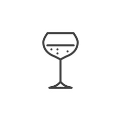 Glass of wine line icon. Wineglass linear style sign for mobile concept and web design. Wine glass outline vector icon. Symbol, logo illustration. Vector graphics