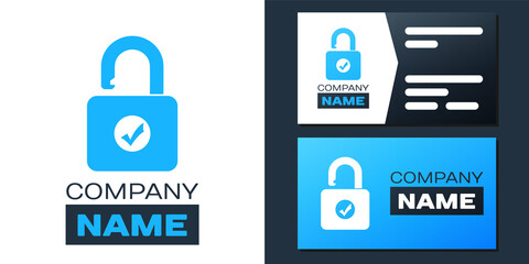 Logotype Open padlock icon isolated on white background. Opened lock sign. Cyber security concept. Digital data protection. Safety safety. Logo design template element. Vector.