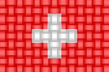 Switzerland Flag Background - Illustration, 
Three dimensional flag of Switzerland