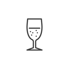 Cocktail glass line icon. linear style sign for mobile concept and web design. Bar beverage glass outline vector icon. Symbol, logo illustration. Vector graphics