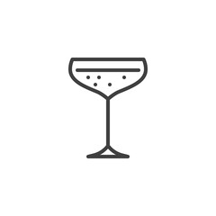 Wine glass line icon. Wineglass linear style sign for mobile concept and web design. Glass of wine outline vector icon. Symbol, logo illustration. Vector graphics