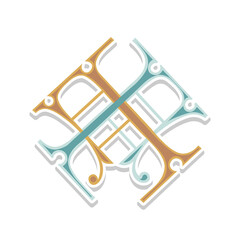 Monogarm F F Monogram Antique Victorian Vintage Lettering