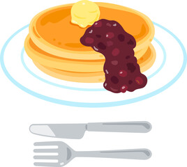 小豆あんをかけたパンケーキ