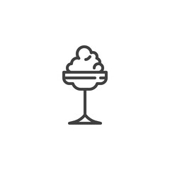 Irish coffee cocktail line icon. linear style sign for mobile concept and web design. Irish coffee glass outline vector icon. Symbol, logo illustration. Vector graphics