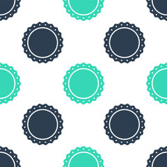 Green Quality emblem icon isolated seamless pattern on white background. Vector.