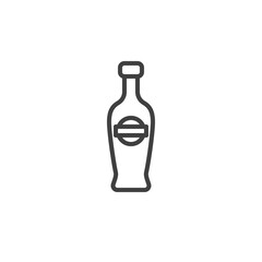 Martini bottle line icon. linear style sign for mobile concept and web design. Bottle of vermouth outline vector icon. Symbol, logo illustration. Vector graphics