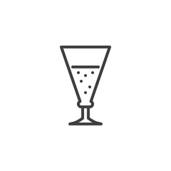 Cocktail glass line icon. linear style sign for mobile concept and web design. Cocktail shot glass outline vector icon. Symbol, logo illustration. Vector graphics