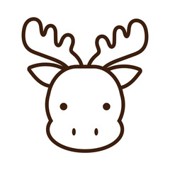 cute little deer kawaii animal line style