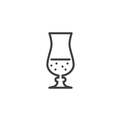 Cocktail glass line icon. linear style sign for mobile concept and web design. Bar beverage glass outline vector icon. Symbol, logo illustration. Vector graphics