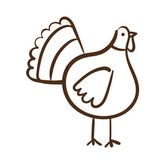 thanksgiving turkey bird line style icon