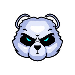 e sport logo template  aggressive and angry panda head cartoon