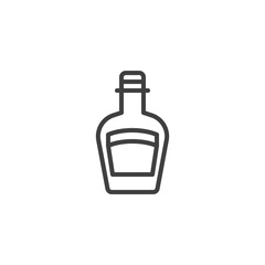 Martini bottle line icon. linear style sign for mobile concept and web design. Bottle of vermouth outline vector icon. Symbol, logo illustration. Vector graphics